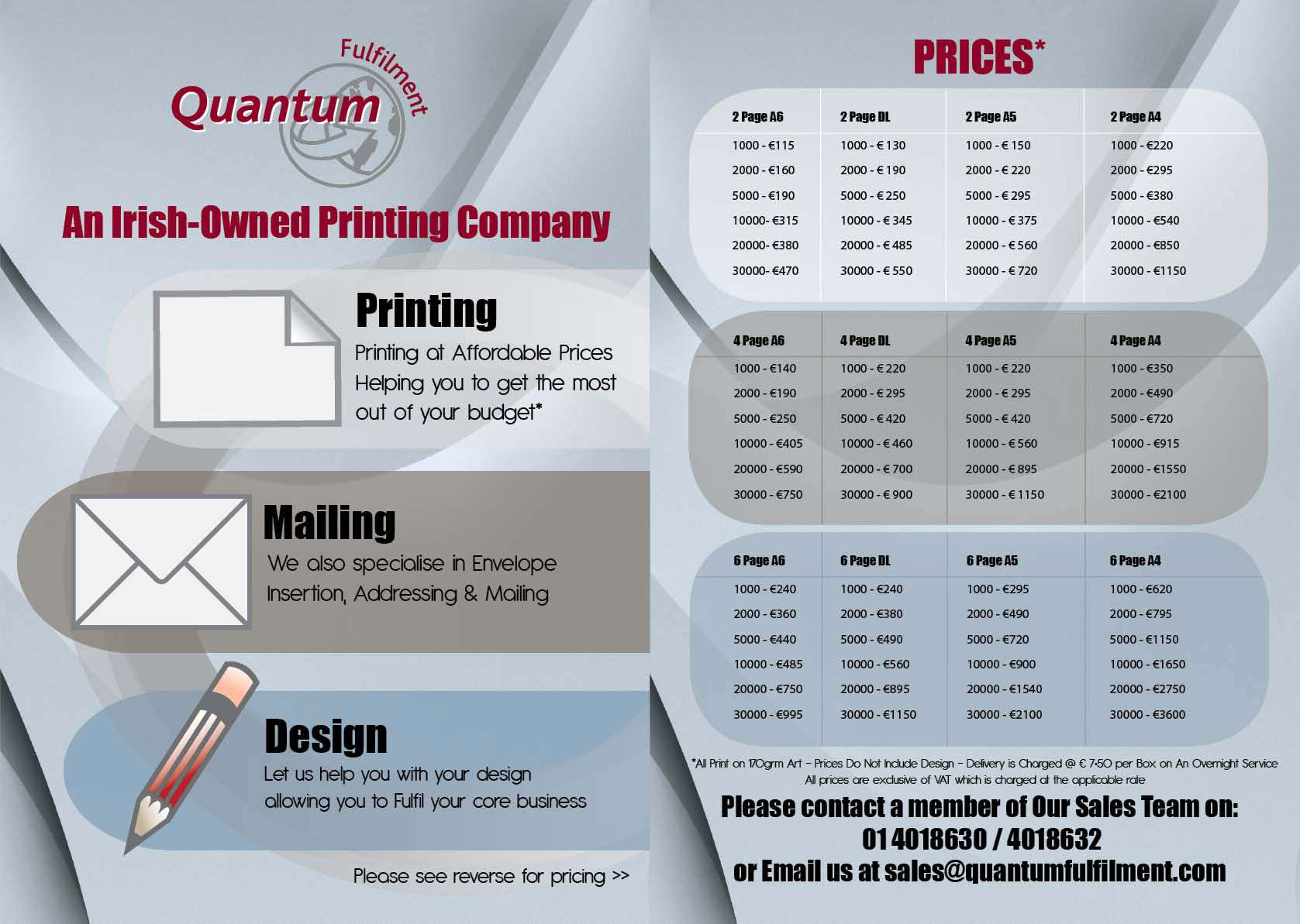Leaflet printing services in Galway Ireland